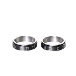 Designer Fashion Anxiety Fidget Stainless Steel Spinner Rings Men Male Black Rotate Ring for Women Anti Stress Accessories Jewelry Gift