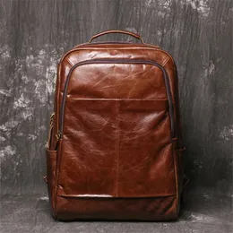 Evening Bags Nesitu High Quality A4 Vintage Brown Black Top Grain Genuine Leather 14'' Laptop Women Men's Backpack Cowhide Travel Bags M1037 231207