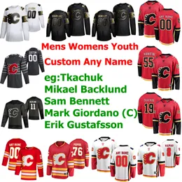 Calgary Flames 2020 All-Star Hokey Formaları 56 Erik Gustafsson 20 Derek Forbort Johnny Gaudreau Sam Bennett Mark Giordano Özel Ed