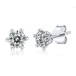 Partihandel klo inställning örhänge smycken 925 sterling silver inset moissanite diamant stud ett par för flicka