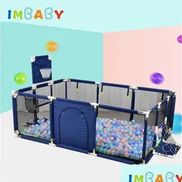 Baby Playpens Imbaby Playpen Dry Basen z piłkami ogrodzeniem dla urodzonych 0-6 lat Dzieci BEZPIECZNE BEZPIECZNE SH190923209Q DROP DOBRY DHBPK DHBPK