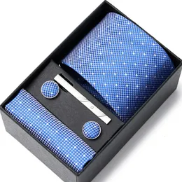Neck Ties Wholesale Vangise Brand 2023 Style Silk Wedding Gift Tie Set Necktie Box Suit Accessories Solid Drop 231206