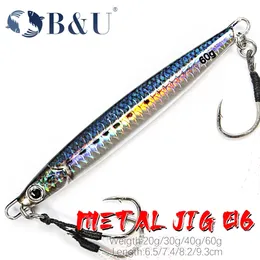 Baits Lures B U 3D Print Metal Cast Jig Spoon Rattle UV Shore Casting Jigging Fish Sea Bass Saltwater Fishing Lure Artificial Bait Tackle 231206