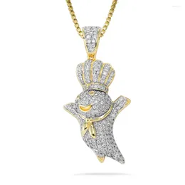 قلادات قلادة Vanaxin Charms Hip Hop Iced Out Out Out Chef for Women Men