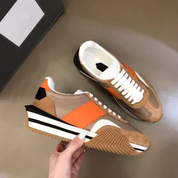 Top luksusowe marki męskie buty James Sneaker Boi Stripe Trener Suede nylon łydek deskorolki spacery Chunky guma pojedyncza komfort footwaer man tom fords buty eu38-46