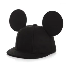 Bola bonés moda pai-filho mouse orelhas lã boné de beisebol crianças animal plana borda praia mulheres homens snapback chapéu crianças hip hop ha287n