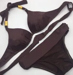 Textile Sexy Badebekleidung Stickerei Bikini Set Markenbuchstaben Badeanzüge Designer Metallkette Hochwertige Damen Rückenfreie Split Swims9549655