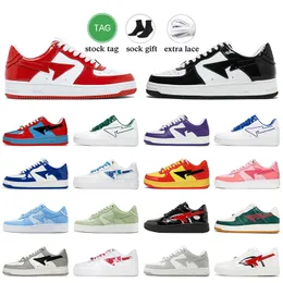 2024 OG Sk8 Star Dames Heren Designer Casual Schoenen A Bathing Ape BapeSK8 Sta Lakleer Rood Blauw Zwart Wit Sharks Face JJJJound Grijze Sneakers Trainers