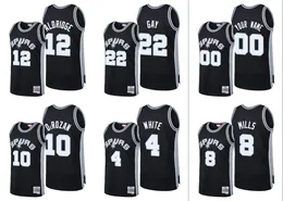 San Antonio''Spurs''men Derrick White Rudy Gay Lamarcus Aldridge Demar DeRozan Patty Mills Reload Classic Custom Black Jersey