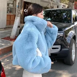 Frauen Pelz Mode Faux Kurze Mäntel 2023 Winter Koreanische Einfache Feste Lose Streetwears Elegante Nerz
