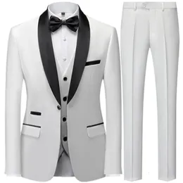 Men's Suits Blazers Suit Coat Pants Vest 3 Pcs Set Fashion Men's Casual Boutique Business Wedding Groom Dress Blazers Jacket Trousers 231206