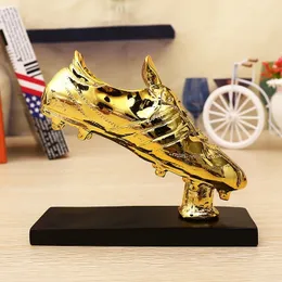 Máscaras de festa Jogo de futebol Fãs de futebol Lembrança Sapato de ouro Troféu Resina criativa Artesanato Chapeamento de ouro Artigos de decoração de casa modelo 231206