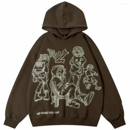 Kvinnors hoodies 1988 street bär rosa y2k hoodie rolig tecknad mönster tröja hipster kläd Amerika bomull hiphop pojke överdimensionerad huvtröja