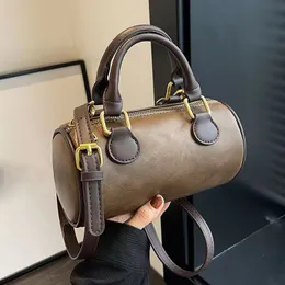 Fashion vintage handbag Luxury Designer bag High quality girl's handbag Advanced sense one shoulder oblique span tote cylinder bag