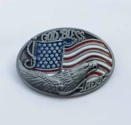 American Flag Silver Eagle Men Belt Buckle Swby705 Lämplig för 4 cm wideth Snap på bältet med kontinuerlig stock7669045