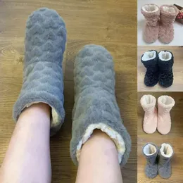 Fußbodenpaar Nicht-Schlupfschuhe Frauen Wintersocken verdicken Veet Indoor Dance High-Tube-Hausschuhe 231207 317