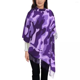 Lenços roxo militar camuflagem xale envoltório para mulheres quente grande lenço macio camo impressão pashminas