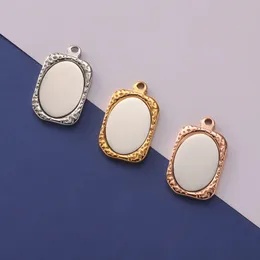 Charms fnixtar 10pcs Square Mirror Poliska Polska stal ze stali nierdzewnej Dzieć akcesoria