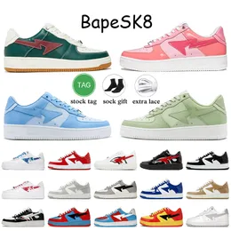 Luxury Designer Casual Shoes End Bowling A Bathing Ape Bapesk8 Sta Patent Leather Red Blue Grey Camo Combo Pink SK8 STAR JJJJOUND PLATFORM Sneakers Flat Trainers