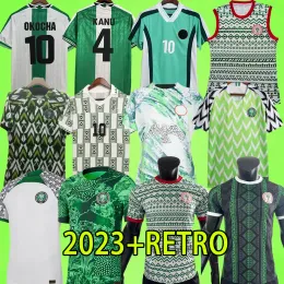 Nigeria 2023 2024 Soccer Jerseys 18 19 22 23 24 Nigeriansk fotbollsskjorta Okocha Vest Babayaro Fans Player Version Training Suit 94 96 98 Uniform 1994 1996 1998 Retro Retro