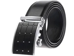 Men039S Beltautomatic Buckle Slide Ratchet Dubbelskikt Cowskin Belt för män klänning pantskjorta äkta lädertrim till fit9938555