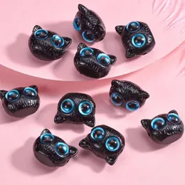 Charms Black Cute Kitten Imitation Ebony Big-Eyed Little Wildcat Lively DIY Accessories Beaded Beads Handmade