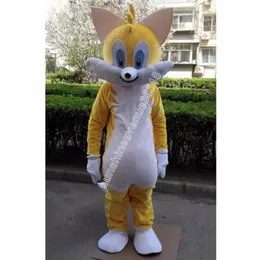 Adult size yellow cat Mascot Costume Cartoon theme character Carnival Unisex Halloween Birthday Party Fancy Outdoor Outfit For Men Women