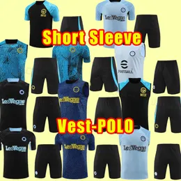 Lukaku Soccer Tracksuits 23 24 Inter Barella Vidal Lautaro Eriksen Alexis Dzeko Correa Uniforms Football Shirt 2023 2024 Milan Polo Training Set Vest Pants