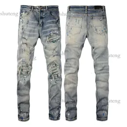 Herrenjeans 2023 Amirs Herren Luxus Designer Denim Löcher Hosen Mode Marke Jean Biker Hosen Mann Kleidung Herren Damen Hosen Jeans 908