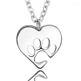 Подвески Strollgirl, стерлинговое серебро 925 пробы, ожерелья в форме сердца собаки, прекрасный кулон, ожерелье, женская ювелирная цепочка, подарок для влюбленных