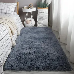 Carpets 14 Colors Plush Fur Carpet Soft Long Hair Imitation Wool Pad Rugs Bedroom Bedside Floor Mat Sofa Cushion Living Room White 231207