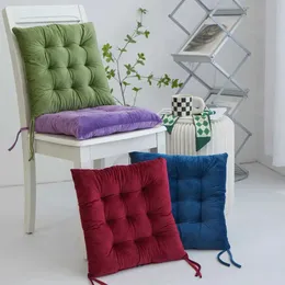 Kudde/dekorativ Crystal Velvet Square Chair Soft Padthicker Seat Cushion For Dining Patio Home Office Inomhus utomhus Garden SOFA Butta Cushion R231201