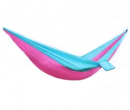 Portable Parchute Nylon Fabric Travel Camping Hammock för Double Person Safe Outdoor Parachute 270 x 90 cm utomhusresor Hammocks7329816