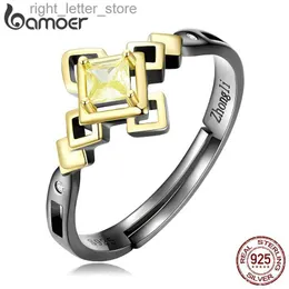 Solitärring Bamoer 925 Sterling Silber Genshin Impact Charakter Xiao Tartaglia Zhongli Ring verstellbar Damen Mann Ring Aufkleber Geschenk Schmuck YQ231207