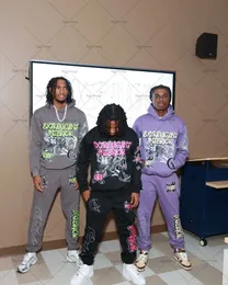 Herrtröjor tröjor y2k street hip hop kläder gotiska tryck överdimensionerade hoodie mäns mode lösa casual all-match pullover tröja män 231207