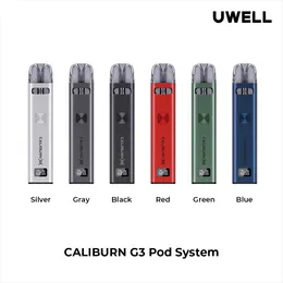 원래 Uwell Caliburn G3 Pod 키트 25W VAPE 2.5ML 카트리지 900mAh 배터리 G3 통합 코일 E 담배 기화기