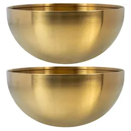 Dinnerware Sets 2 Pcs Round Stainless Steel Salad Bowl Toddler Metal Mixing Soup Bowls Daily Use Noodle