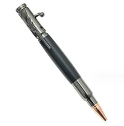 Diy Gun Metal Bolt Action Pen Antique Solid Brass Bullet Rifle Clip Ballpoint Pens Cool Luxury Gift