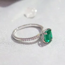 Wedding Rings 18k gold Vintage Emerald topaz Diamond For Women Genuine Jewelry Anniversary Resizable Gift Wholesale 231206