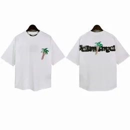 Summer PA Tees Palms Angeles Tops Mans Stylist Tee Guillotine Bear Palms Impresso Manga Curta Ângulos Truncados Tees Angel T Shirt de alta qualidade Azul Branco 1434