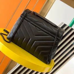 LOULOU Bag Top Quality Designer Large Shoulder Chain Clutch Purses Genuine Calfskin Leather Grosgrain Luxury Message Handbags Wallet Designer crossbody