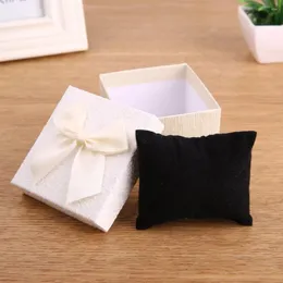 Mücevher Torbaları 6pcs 9x8.5x5.5 cm Kraft Kağıt Yaratıcı Kutu Ambalaj Şeridi Yay Bileklik Paket Paketli Hediye Kılıfları