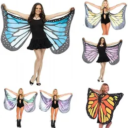 Szaliki 150 x 70 cm Kobiety Butterfly Wings Poliester Cape do scenicznego ubierania szal Cloak Fancy Dress Costume Party