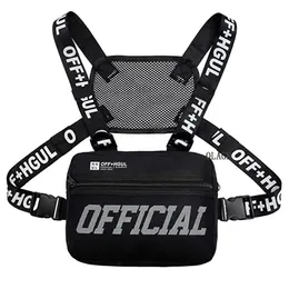 Fashion Streetwear Men Hip-Hop Chest Bag Tactical Two Straps Chest Rig Bags Trendy Style Rectangle Chest Utility Pack G122306B