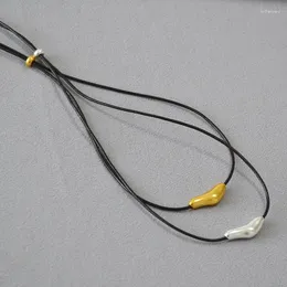 Anhänger Halsketten LONDANY Halskette Literarische Retro Messing Abstrakte Vogel Leder Seil Pull Einstellbare Einfache Temperament Weiblich