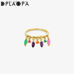 Solitaire Ring Dplaopa New 925 Sterling Silver Colorful Marquise Zircon Cz Women Ring Wedding Fine Rock Punk Mashing Jewels YQ231207