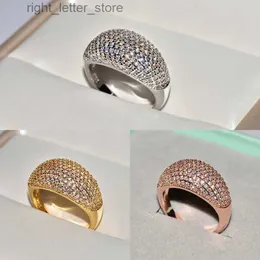 Anel solitário de luxo céu estrela anel cheio de diamante zircão cobre banhado a ouro e moda feminina primeira joia 925 prata yq231207