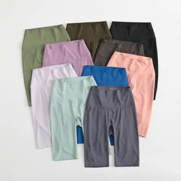 Lu Lu Lemon Align 10'' Pantaloncini da motociclista sportivi per yoga senza cucitura frontale con tasca nascosta Pantaloncini da allenamento a vita alta per corsa Pantaloncini sportivi da palestra elasticizzati