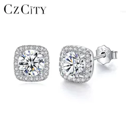 Czcity 925 Silver Sterling 2024 Trendy Diamond Stud Moissanite Jewelry Woman Earrings for Girl Lady Earing
