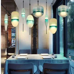 Lampadari Cromatografia blu Lampadario in vetro di design italiano Lago di Venezia Gradiente Illuminazione semplice e pacifica